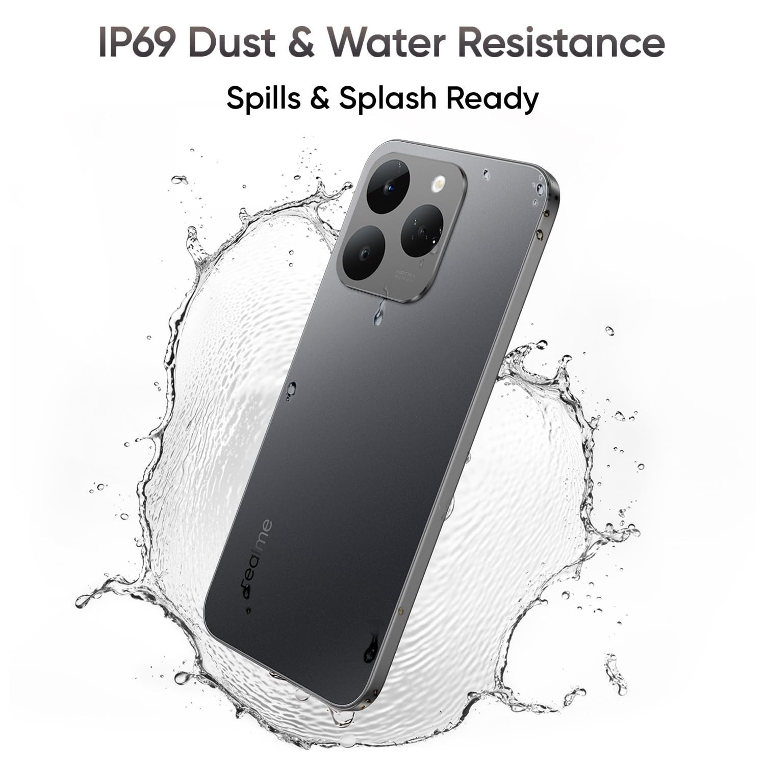 realme 15T 5G Smartphone  Silver,6.67inch Screen, 120Hz Display,7000mAh Battery,60W Fast Charge,Front & Rear Dual 50MP Cameras, Dimensity 6400 Max 5G Chipset,IP69